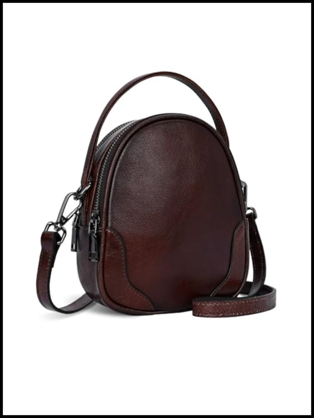 Genuine Leather Small Crossbody Bag with RFID & Card Slots